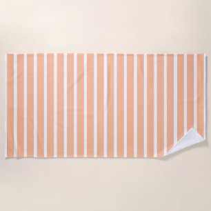Peach Fuzz White Custom Colour Stripes Pattern 202 Beach Towel
