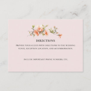 Peach Garden Wedding Directions Enclosure Card