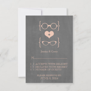 Peach Geeky Glasses Chalkboard Response Card