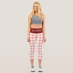 “PEACH GINGHAM" - CUSTOM HIGH-WAISTED CAPRI PANTS