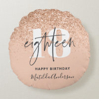 Peach girly modern glitter chic 18 birthday