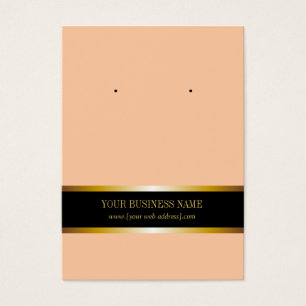 Peach Gold Black Custom Earring Card