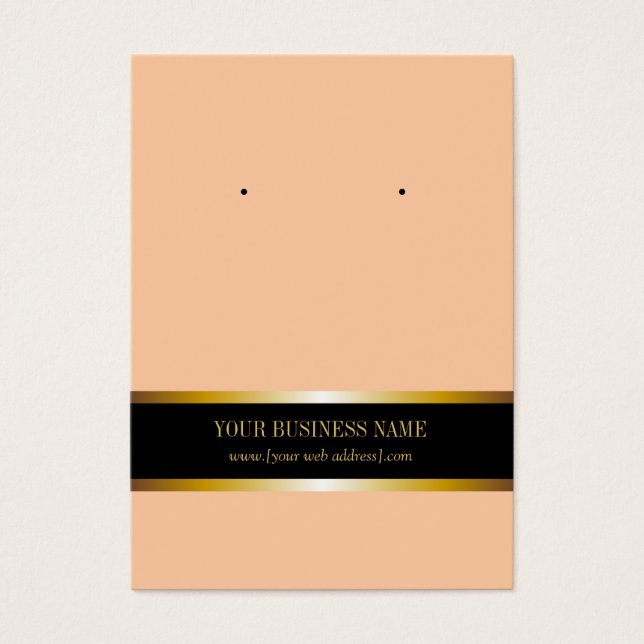 Peach Gold Black Custom Earring Card (Front)