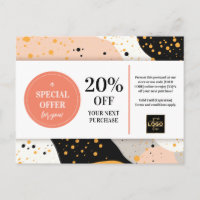 Peach Gold Black Terrazzo Coupon Discount