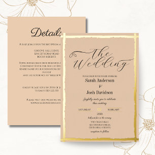 Peach Gold Minimal Wedding