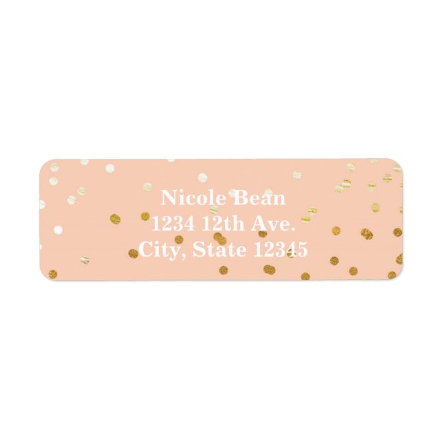 Peach & Gold Shiny Confetti Dots Chic Modern (Front)