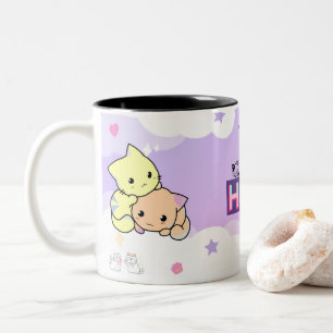 Peach & Goma - Mochi Mochi Peach Cats Two-Tone Coffee Mug