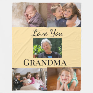 Peach Gradient 5-photo Family Tribute Keepsake Fleece Blanket