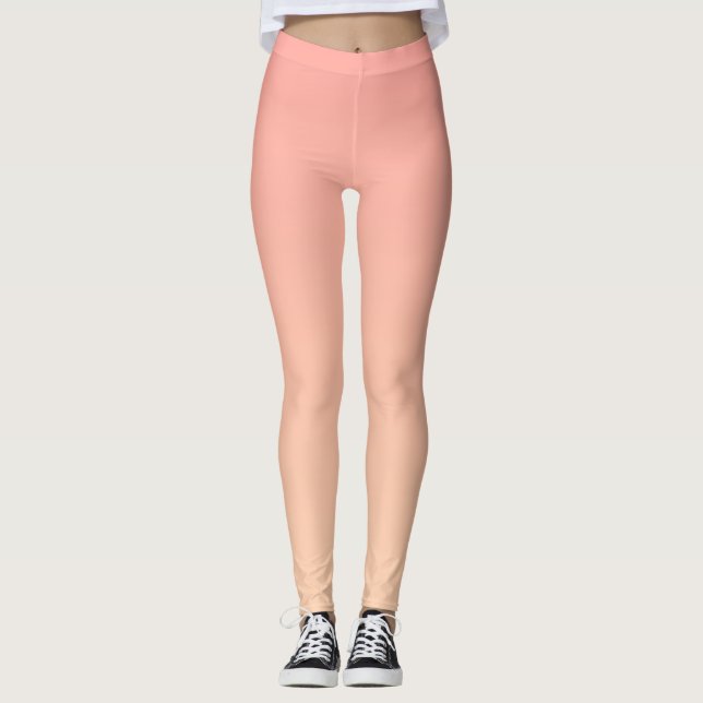 Peach Gradient Background Leggings (Front)