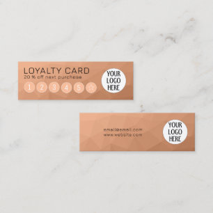 Peach Gradient Geometric Mesh Pattern Custom Logo Loyalty Card