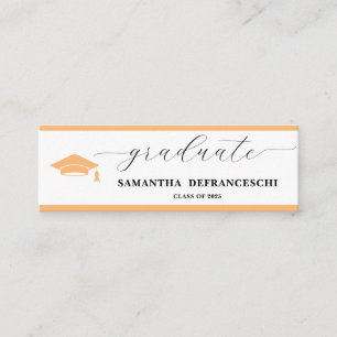 Peach Graduation  Mini Business Card