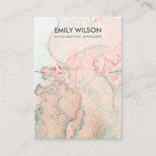 PEACH GREEN AGATE MARBLE NECKLACE DISPLAY CARD