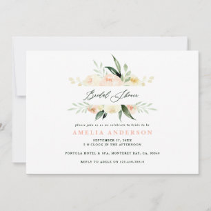 Peach green watercolor floral bridal shower