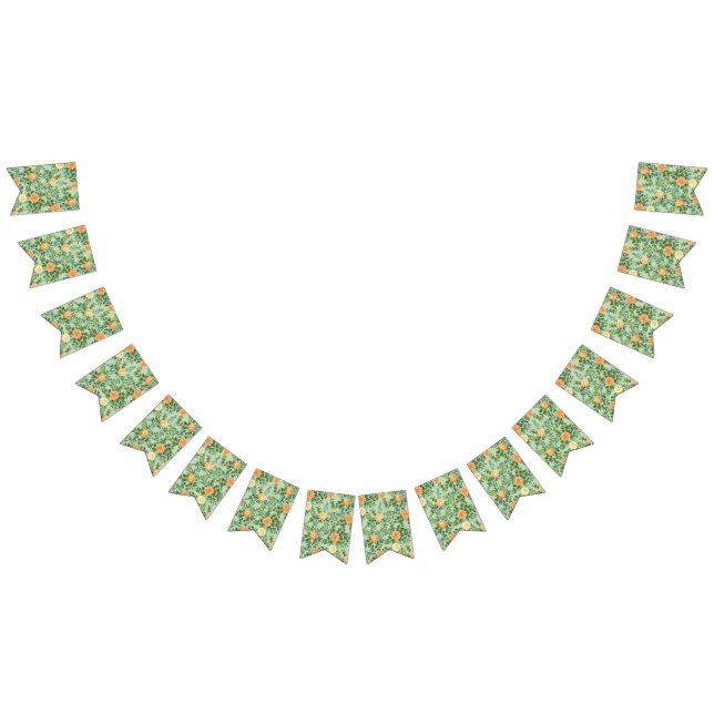 Peach Green Wedding Spring Pastel Bunting (All)