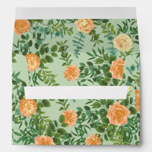 Peach Green Wedding Spring Pastel Envelope