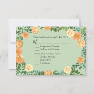 Peach Green Wedding Spring Pastel Invitation