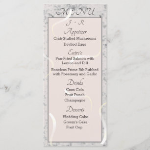 Peach & Grey Marble Monogrammed Enclosure Card