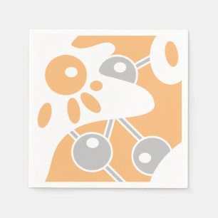 Peach Grey White Modern Doodle 1 Napkin