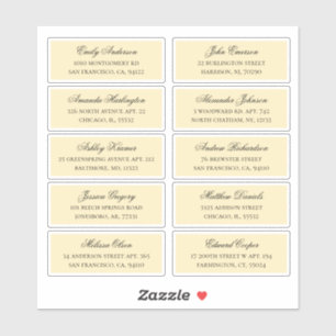 Peach guest names address. Wedding shipping labels
