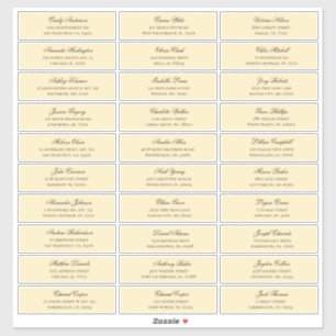 Peach guests names address. Wedding shipping label