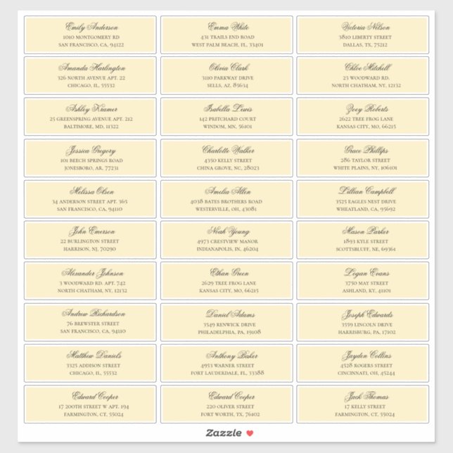 Peach guests names address. Wedding shipping label (Sheet)