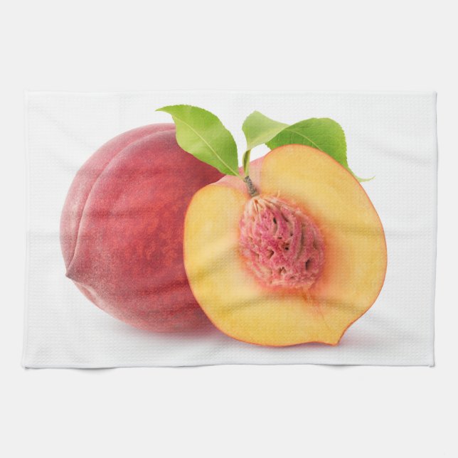 Peach halves tea towel (Horizontal)