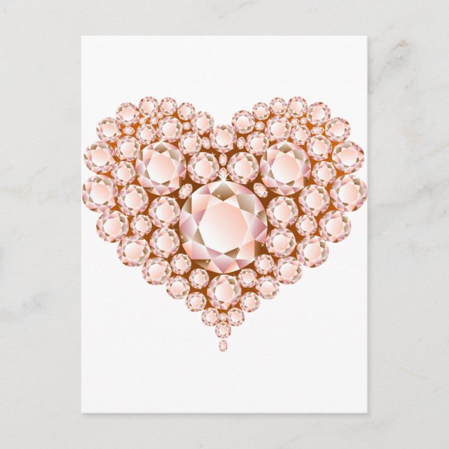 Peach Heart Gems Postcard (Front)