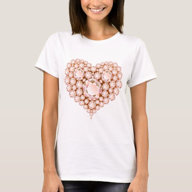 Peach Heart Gems T-Shirt (Front)