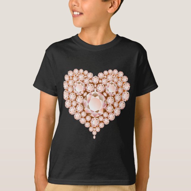 Peach Heart Gems T-Shirt (Front)