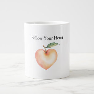 Peach Heart Large Coffee Mug