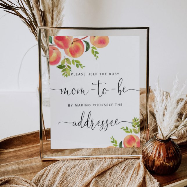 Peach help the busy Mum Address an envelope Poster (Creator Uploaded)