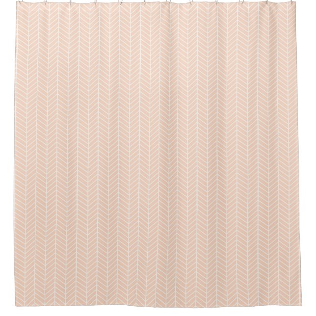Peach Herringbone shower curtain (Front)