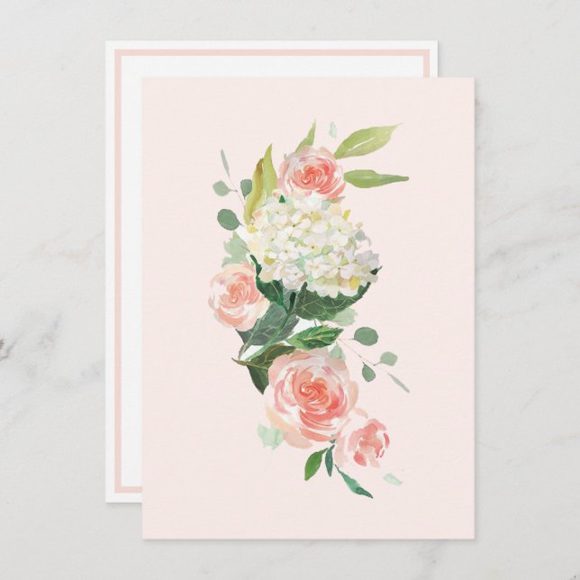 Peach Hydrangea From Your Desk A Personal Card (Front/Back)
