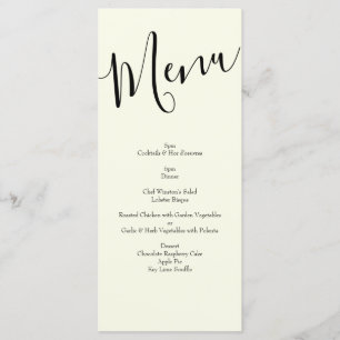 Peach Ivory Wedding Vintage Rose Menu
