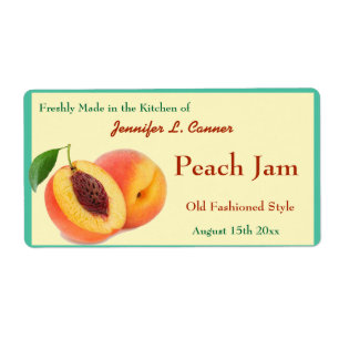 Peach Jam or Preserves Canning Jar