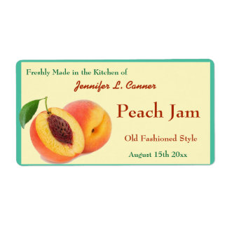 Peach Jam or Preserves Canning Jar