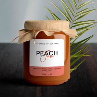Peach Jam Product Label Stickers Packaging