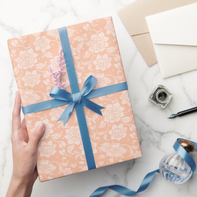 Peach Lace Wrapping Paper (Gifting)