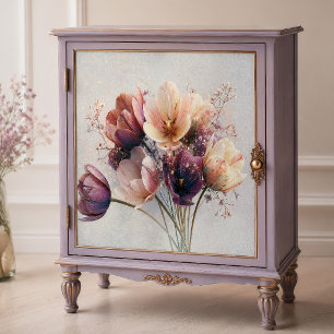 Peach Lavender Tulip Bouquet Decoupage Tissue Paper