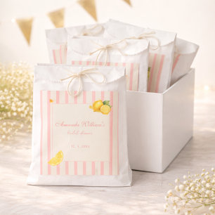 Peach Lemon Stripes Bridal Shower Pastel Favor Favour Bags