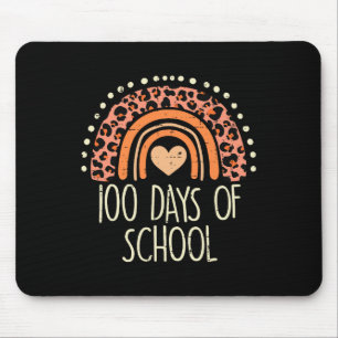 Peach Leopard Rainbow 100 Days School Cute 100th D Mouse Pad
