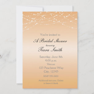 Peach Light Glow Bridal Glitter Elegant Invitation