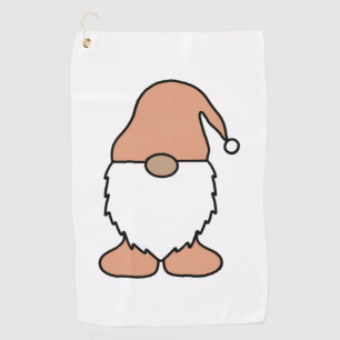 Peach Light Orange Gnome Golf Towel