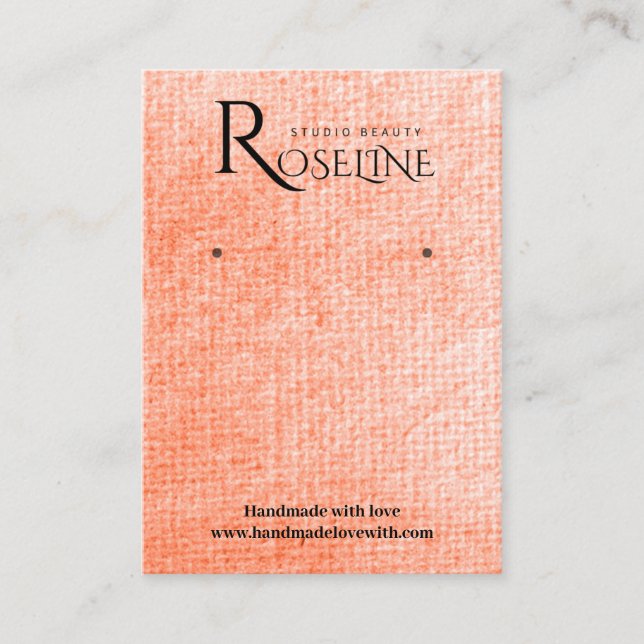 Peach Light Orange watercolor jewlery display  Business Card (Front)