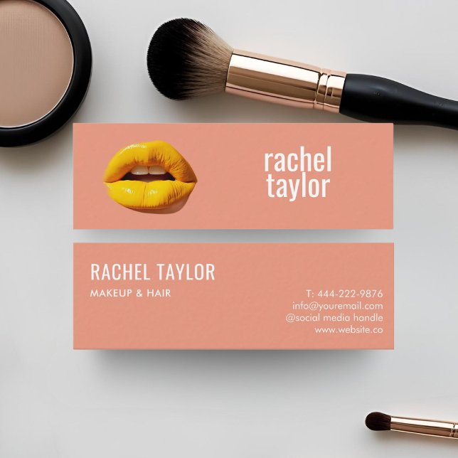 Peach Lips Modern Professional  Mini Business Card (Creator Uploaded)