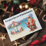 Peach Love Christmas Santa Beach<br><div class="desc">This design may be personalised in the area provided by changing the photo and/or text. Or it can be customised by clicking Personalise this Template and then choosing the click to customise further option and delete or change the colour of the background, add text, change the text colour or style,...</div>