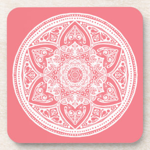 Peach Mandala Coaster