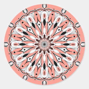 Peach Mandala (Design 2) Stickers