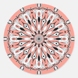 Peach Mandala (Design 2) Stickers