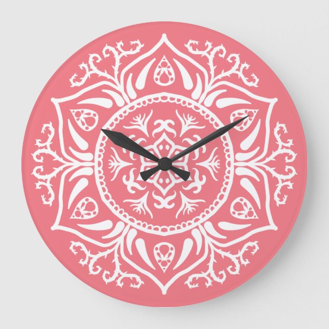Peach Mandala Large Clock (Front)